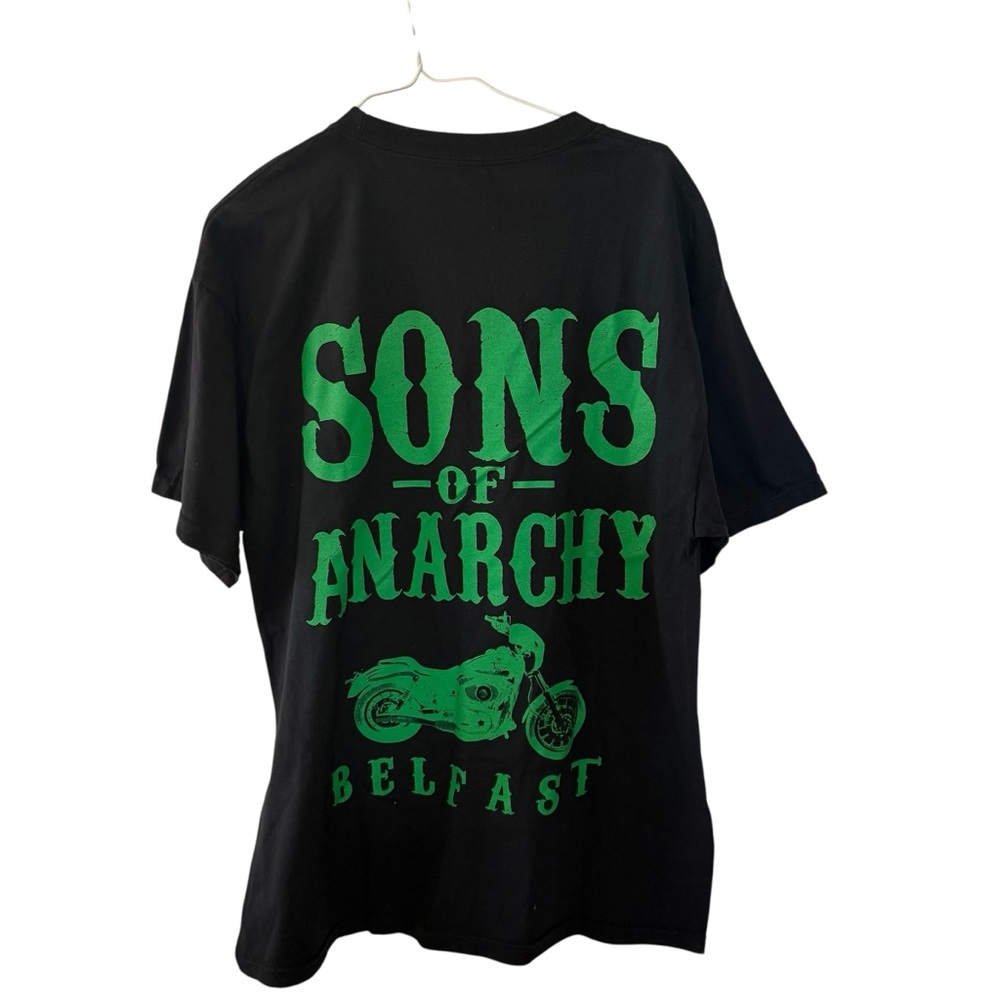 Sons of Anarchy Men’s Sambel Belfast Graphic T Shirt Size Large L Black & Green
